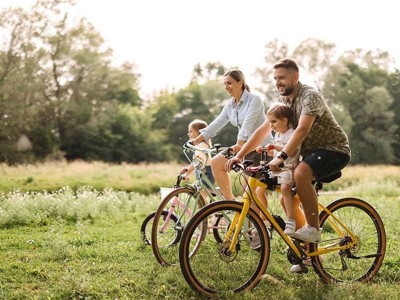 family on bicycle